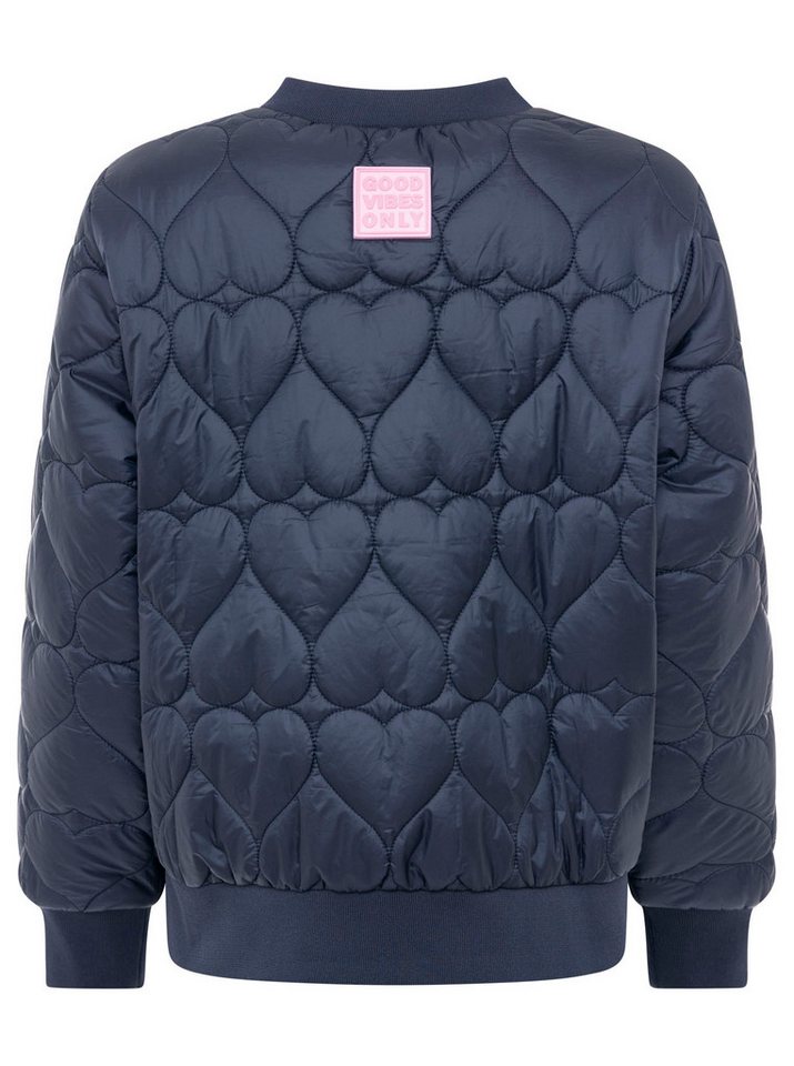 Zwillingsherz Bomberjacke "Be Happy" modisch, Kontrastdetails, regular fit, langärmelig, mit Herzsticker – Bild 4 von 5