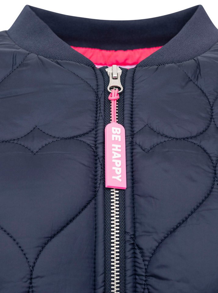 Zwillingsherz Bomberjacke "Be Happy" modisch, Kontrastdetails, regular fit, langärmelig, mit Herzsticker – Bild 5 von 5