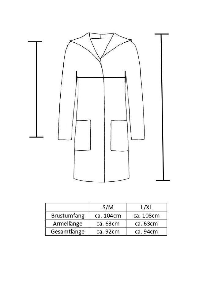 Zwillingsherz Cardigan Kapuze, Taschen, Langarm, ohne Verschluss – Bild 5 von 5