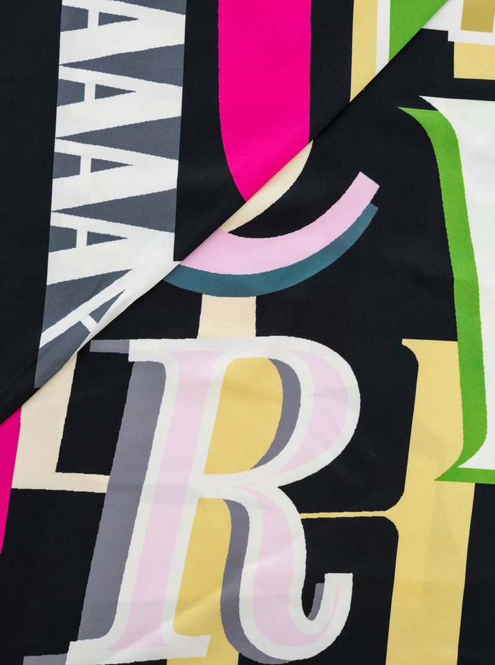 Zwillingsherz Dreieckstuch "Letters", modernes grafisches Buchstaben-Muster, glänzende Oberfläche – Bild 3 von 3