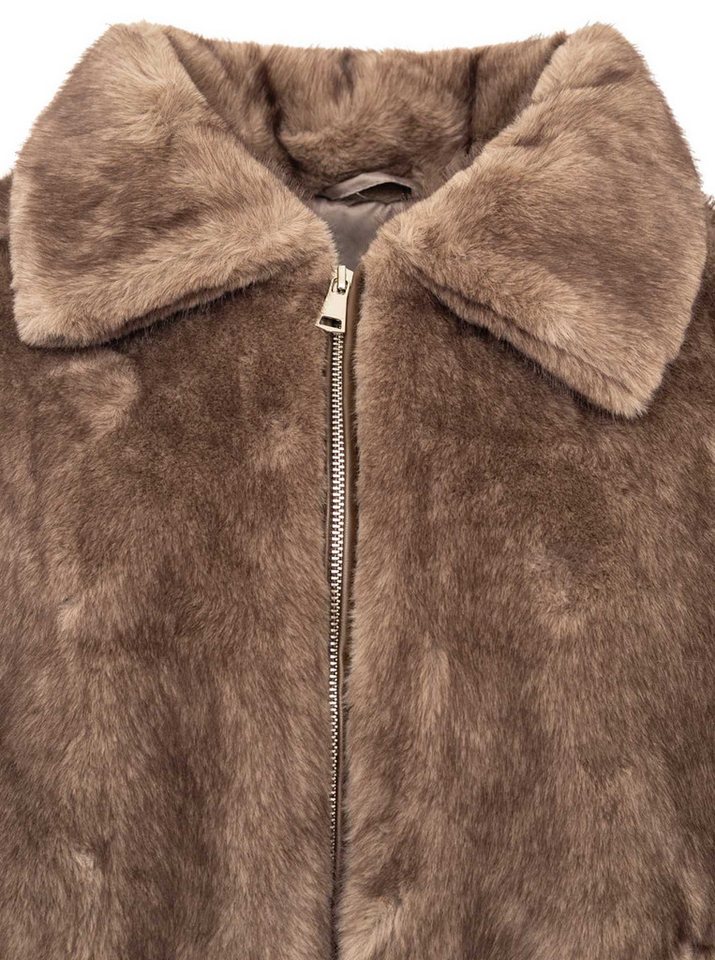 Zwillingsherz Fellimitatjacke Soft Leo/Uni – Bild 3 von 4