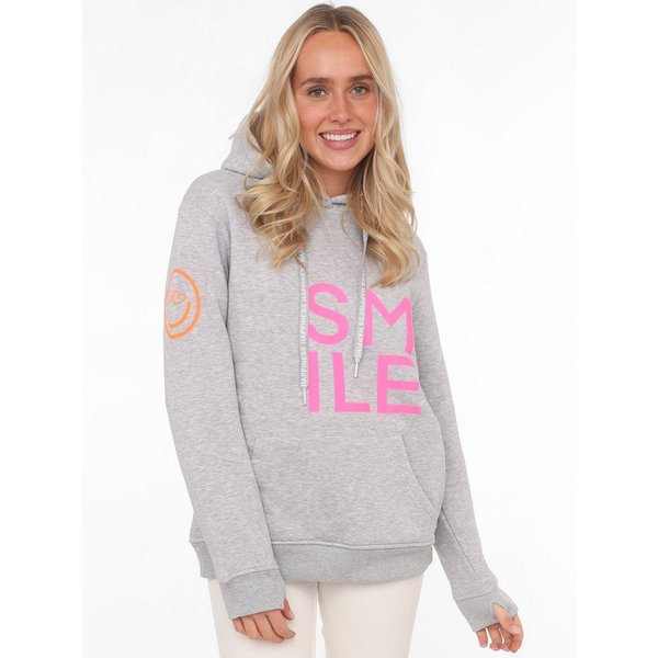Zwillingsherz Hoodie "Alissa" Langarm, Kapuze, Neon-Details, Kordelzug, Frontprint, Kängurutasche