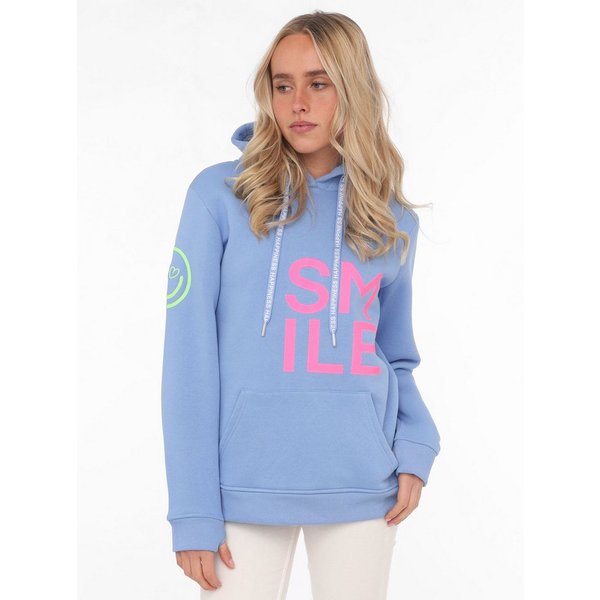 Zwillingsherz Hoodie "Alissa" Langarm, Kapuze, Neon-Details, Kordelzug, Frontprint, Kängurutasche