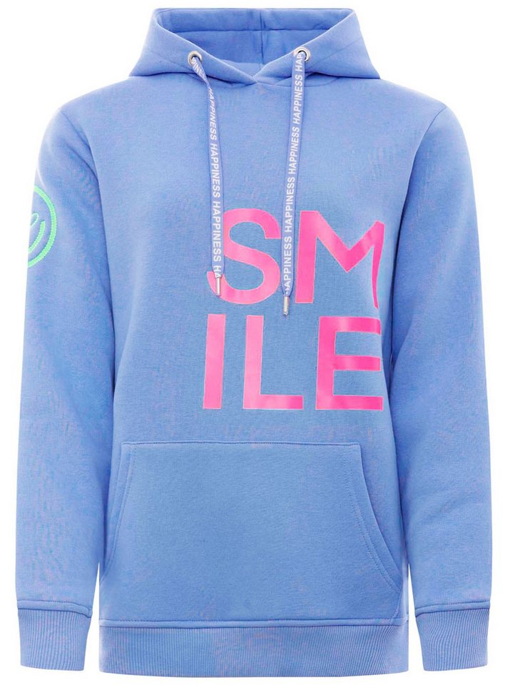 Zwillingsherz Hoodie "Alissa" Langarm, Kapuze, Neon-Details, Kordelzug, Frontprint, Kängurutasche – Bild 3 von 5