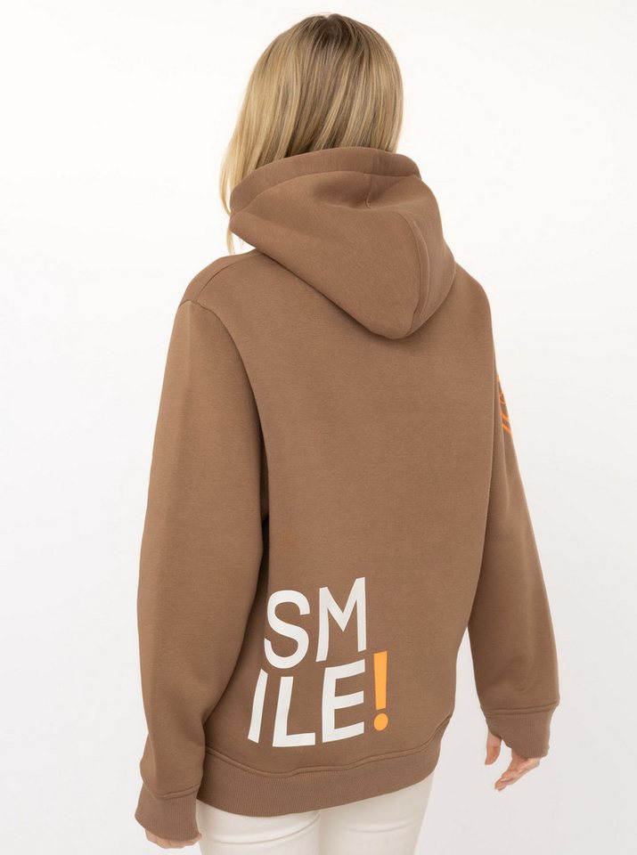 Zwillingsherz Hoodie "Alissa" Langarm, Kapuze, Neon-Details, Kordelzug, Frontprint, Kängurutasche – Bild 3 von 5