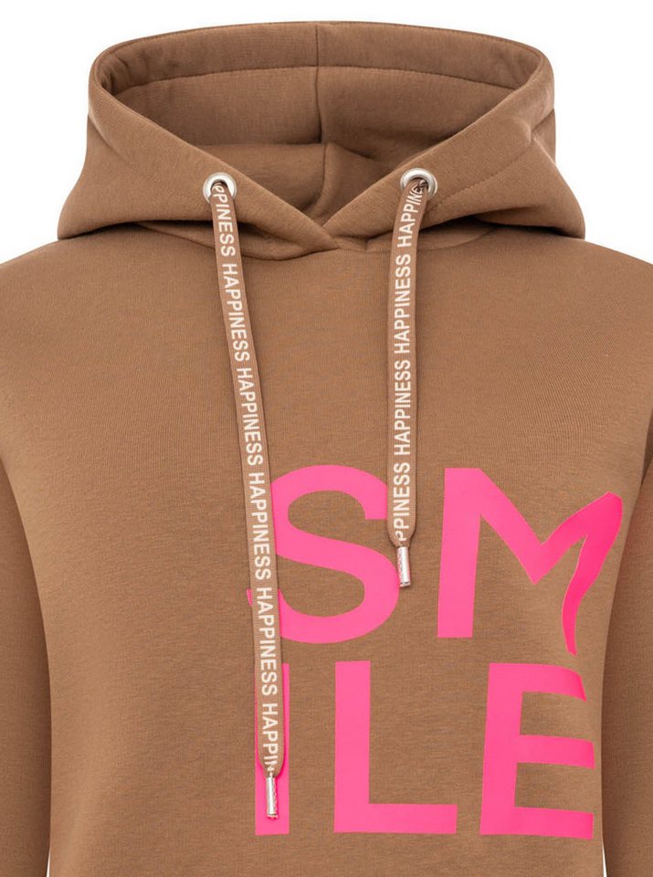 Zwillingsherz Hoodie "Alissa" Langarm, Kapuze, Neon-Details, Kordelzug, Frontprint, Kängurutasche – Bild 5 von 5