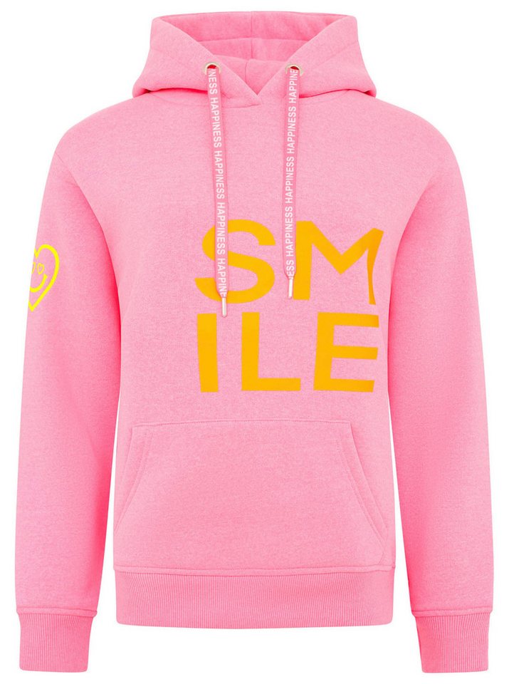 Zwillingsherz Hoodie "Alissa" Langarm, Kapuze, Neon-Details, Kordelzug, Frontprint, Kängurutasche – Bild 2 von 5