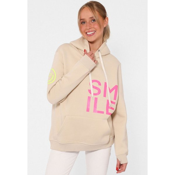 Zwillingsherz Hoodie "Alissa" Langarm, Kapuze, Neon-Details, Kordelzug, Frontprint, Kängurutasche