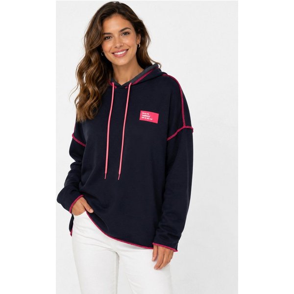 Zwillingsherz Hoodie Neon Streifen & Patch