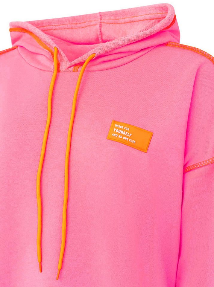 Zwillingsherz Hoodie Neon Streifen & Patch – Bild 3 von 3