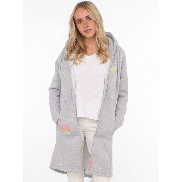 Zwillingsherz Jerseymantel Regular Fit, Langarm, Kapuze, Reißverschluss, Neon-Stickerei