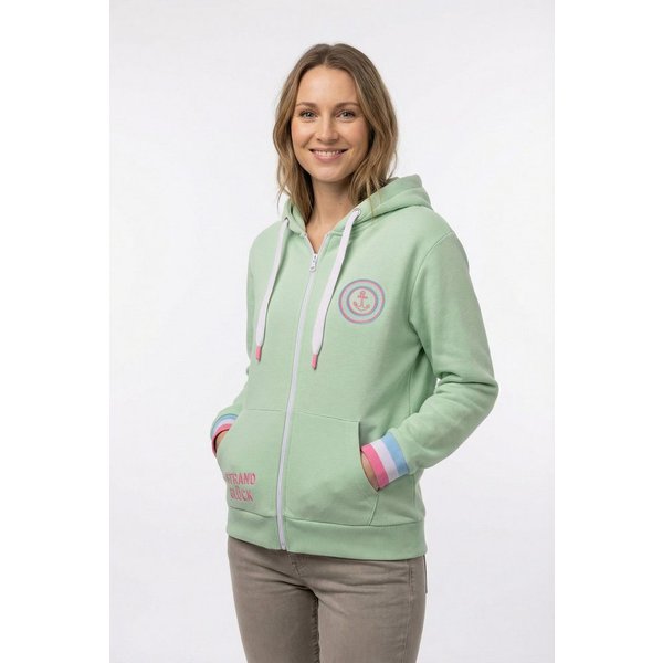 Zwillingsherz Kapuzensweatjacke Regular-Fit, Kapuze, Langarm, Reißverschluss, Neon-Details