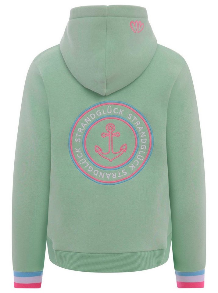 Zwillingsherz Kapuzensweatjacke Regular-Fit, Kapuze, Langarm, Reißverschluss, Neon-Details – Bild 3 von 5