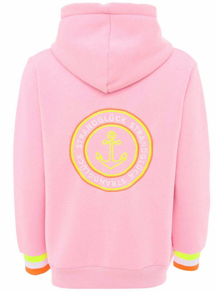 Zwillingsherz Kapuzensweatjacke Regular-Fit, Kapuze, Langarm, Reißverschluss, Neon-Details – Bild 3 von 5