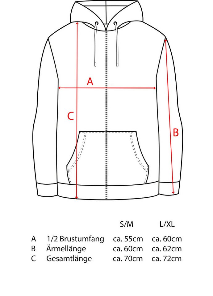Zwillingsherz Kapuzensweatjacke Regular-Fit, Kapuze, Langarm, Reißverschluss, Neon-Details – Bild 5 von 5