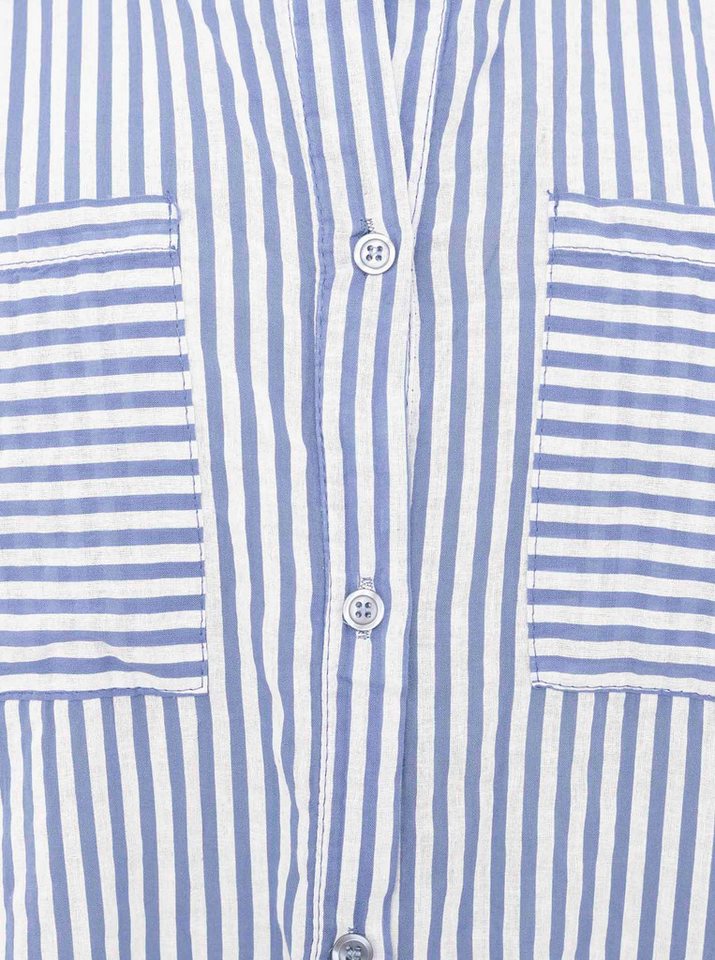 Zwillingsherz Longbluse "Kida" One Size, Streifen, Knopfleiste, Brusttaschen, 3/4-Arm – Bild 5 von 5