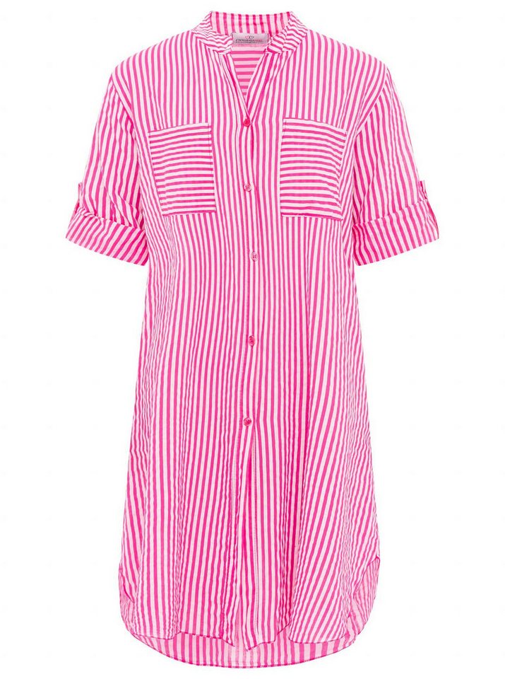 Zwillingsherz Longbluse "Kida" One Size, Streifen, Knopfleiste, Brusttaschen, 3/4-Arm – Bild 2 von 5