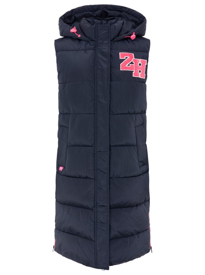 Zwillingsherz Longweste „ZH Patch“ mit Kapuze, Reißverschluss an Front und Seiten, Taschen, Aufnäher – Bild 2 von 5
