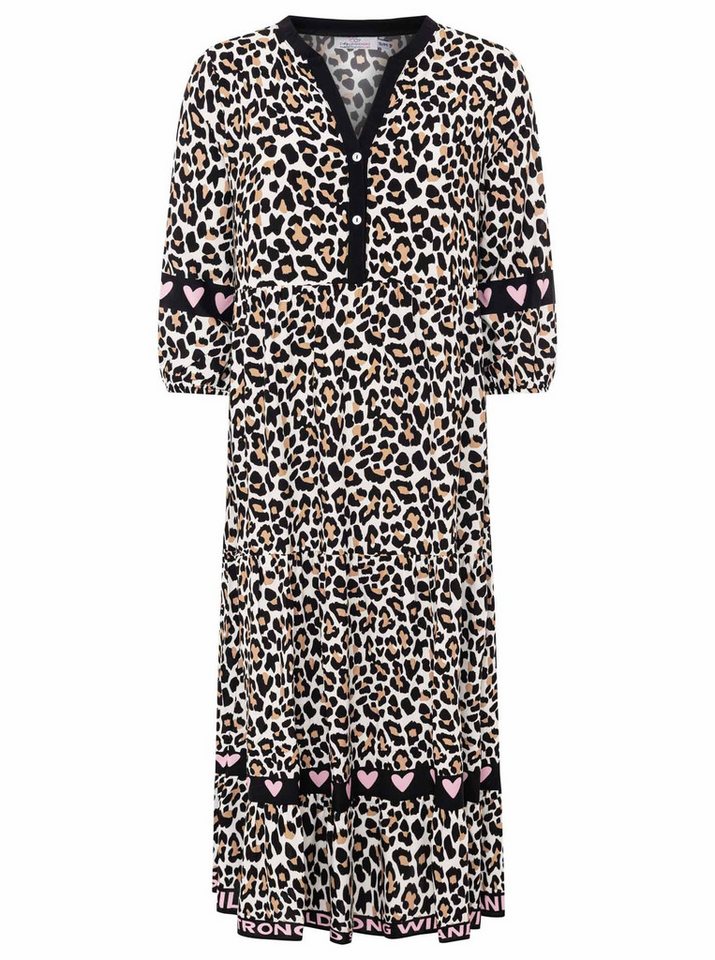 Zwillingsherz Maxikleid "Classic Leo" Leomuster, Knopfleiste und 3/4 Arm – Bild 3 von 5