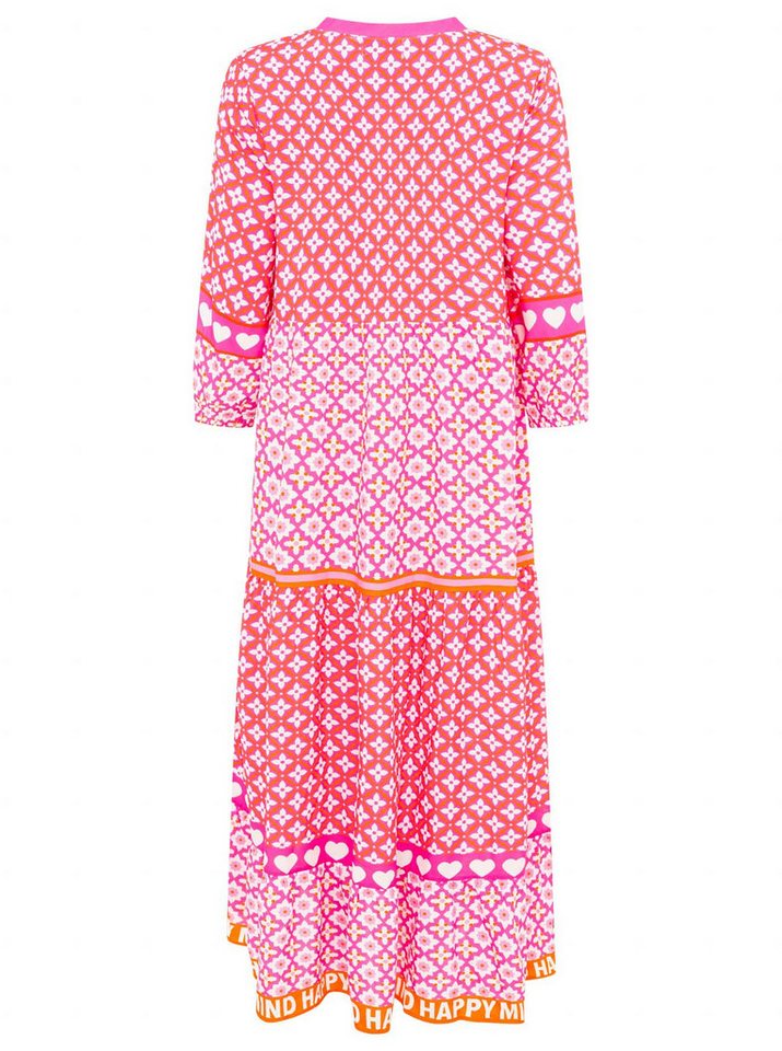 Zwillingsherz Maxikleid "Dreams" mit Mustermix, Knopfleiste und 3/4 Arm – Bild 4 von 5