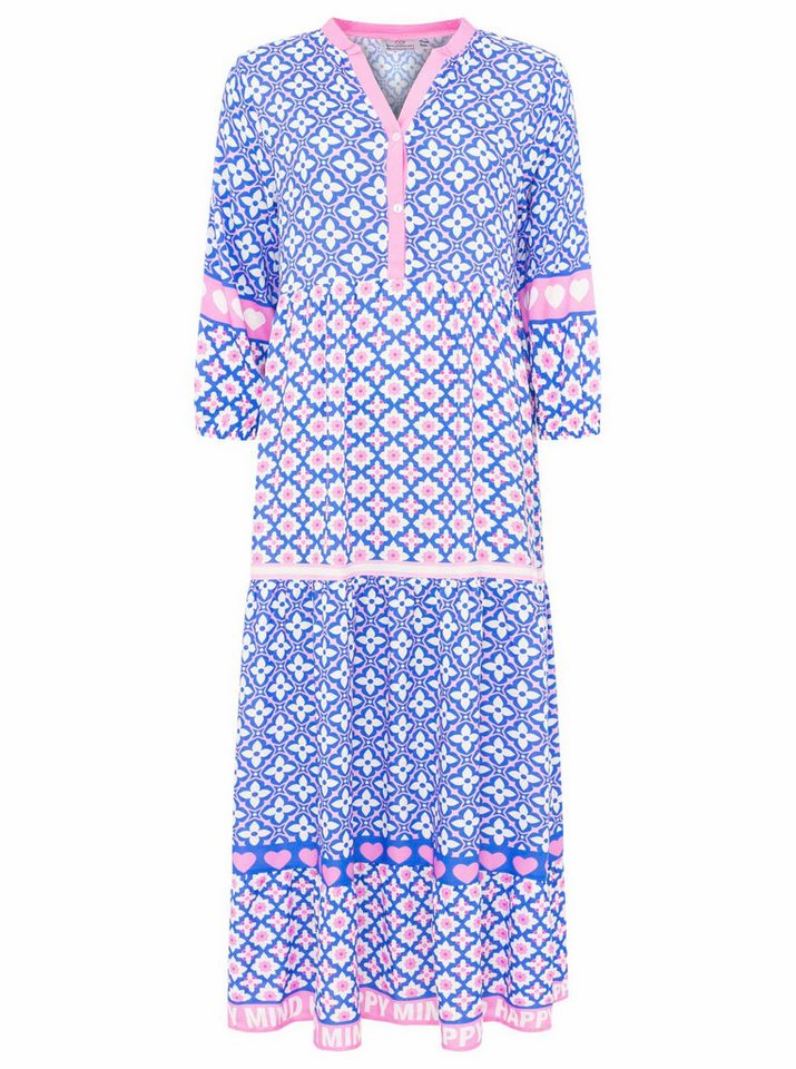 Zwillingsherz Maxikleid "Dreams" mit Mustermix, Knopfleiste und 3/4 Arm – Bild 2 von 5