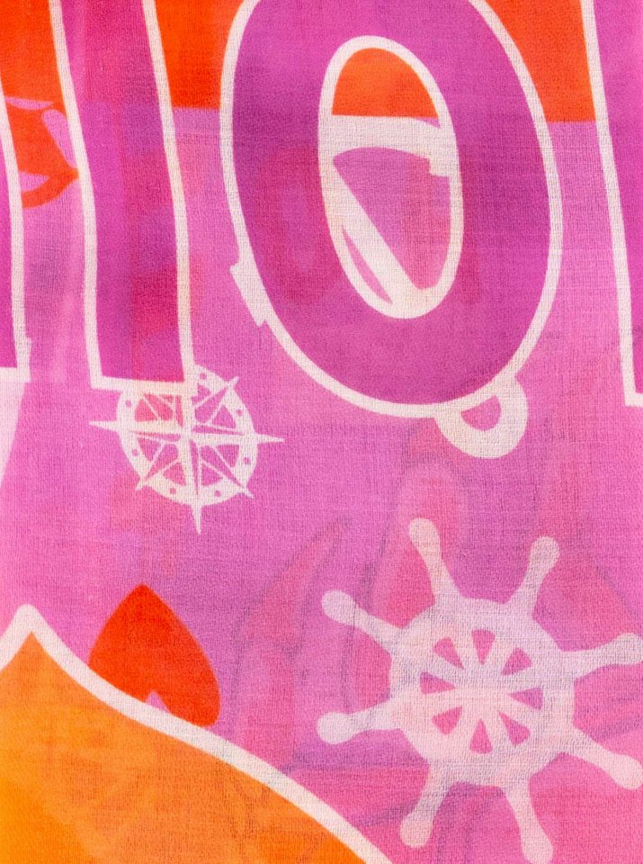 Zwillingsherz Modeschal "Paisley", transparent, aquarell Print, Schriftzug – Bild 3 von 3