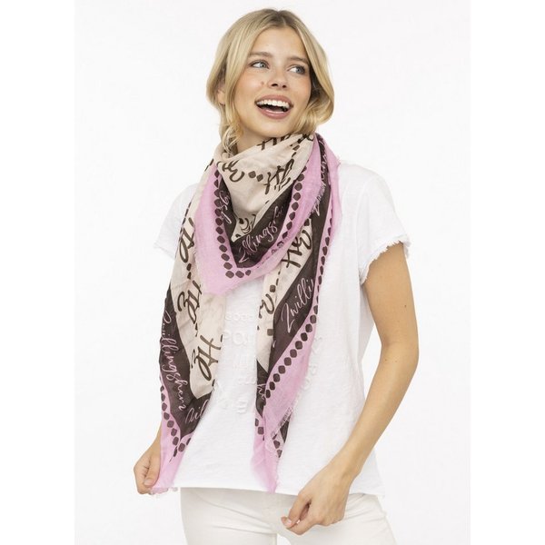 Zwillingsherz Modetuch "Glamour", Mustermix mit Zwillingsherz Motiv, Fransenabschlüsse rundum