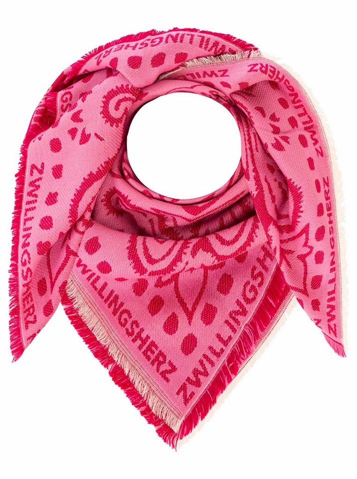 Zwillingsherz Modetuch "Trendy Paisley", Paisley Muster, Fransenabschlüsse rundum, Wollanteil – Bild 2 von 3