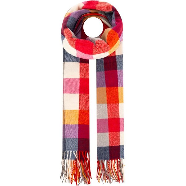 Zwillingsherz Schal Classic Karo, zeitloses Karomuster, weiche Qualität, Fransenabschluss, multicolor