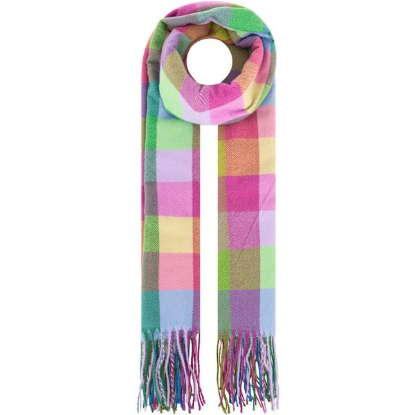 Zwillingsherz Schal Classic Karo, zeitloses Karomuster, weiche Qualität, Fransenabschluss, multicolor