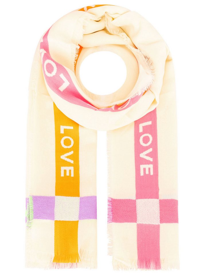 Zwillingsherz Schal "Love & More", stylischer Schal mit Schriftzug – Bild 2 von 3