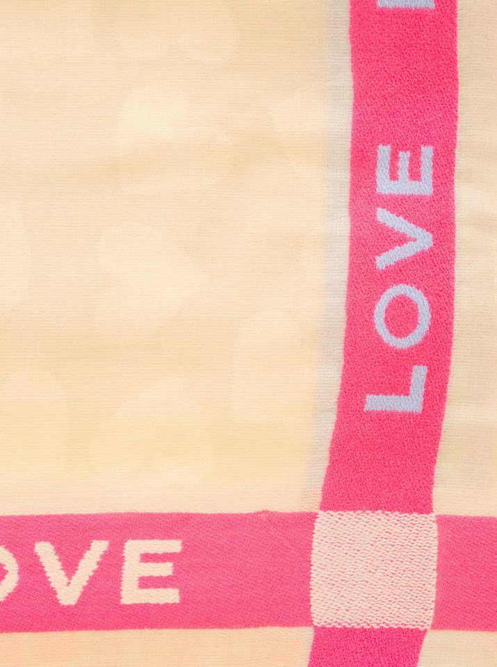 Zwillingsherz Schal "Love & More", stylischer Schal mit Schriftzug – Bild 3 von 3