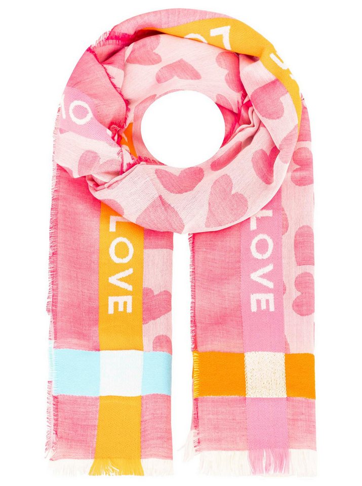 Zwillingsherz Schal "Love & More", stylischer Schal mit Schriftzug – Bild 2 von 3