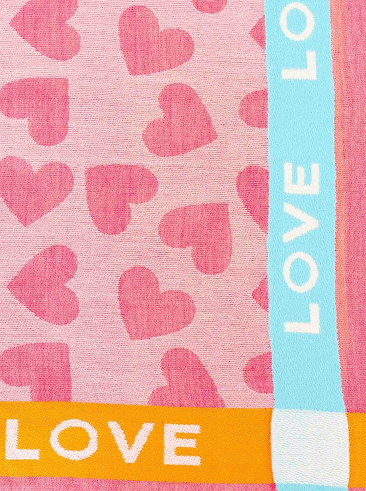 Zwillingsherz Schal "Love & More", stylischer Schal mit Schriftzug – Bild 3 von 3