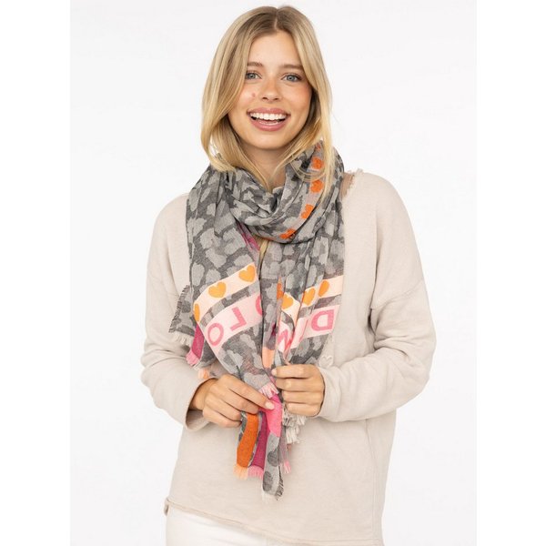 Zwillingsherz Schal "Wild Love", trendiger Schal mit Herzen und Schriftzug