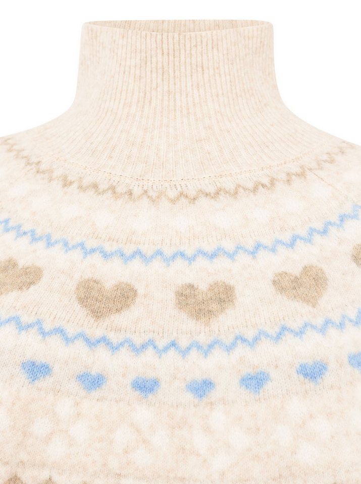 Zwillingsherz Stehkragenpullover "Norweger" Norweger-Muster, hoher Kragen, oversize, komfortables Strick – Bild 5 von 5