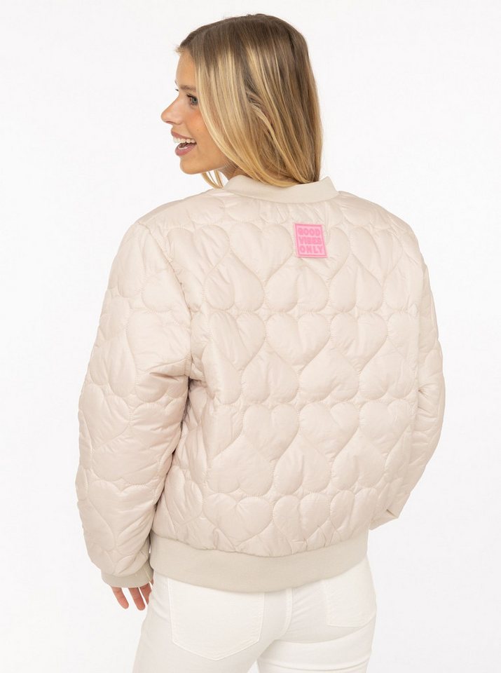 Zwillingsherz Steppjacke Bomberjacke mit gesteppten Herzen, mit Taschen und Reißverschluss – Bild 2 von 2