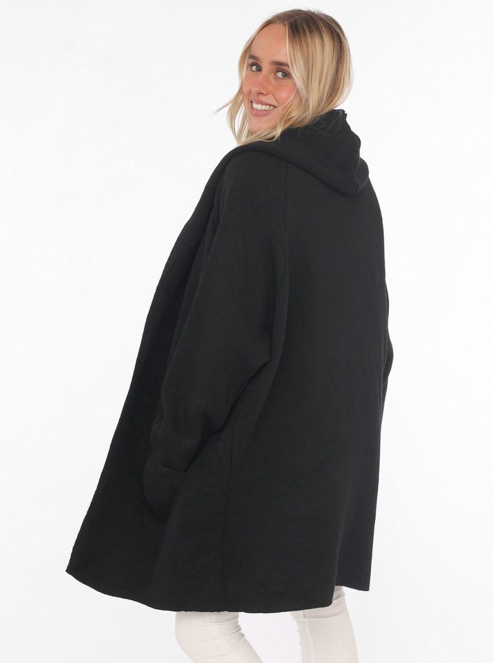 Zwillingsherz Strickjacke Langarm, bequem, Taschen, One Size, ohne Verschluss, Kapuze – Bild 3 von 5