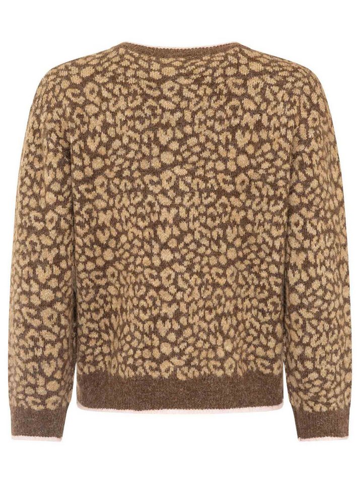 Zwillingsherz Strickjacke "Leo & Patch" Reißverschluss, Eingriffstaschen, Logopatch, farbige Kanten, Leomuster – Bild 5 von 5