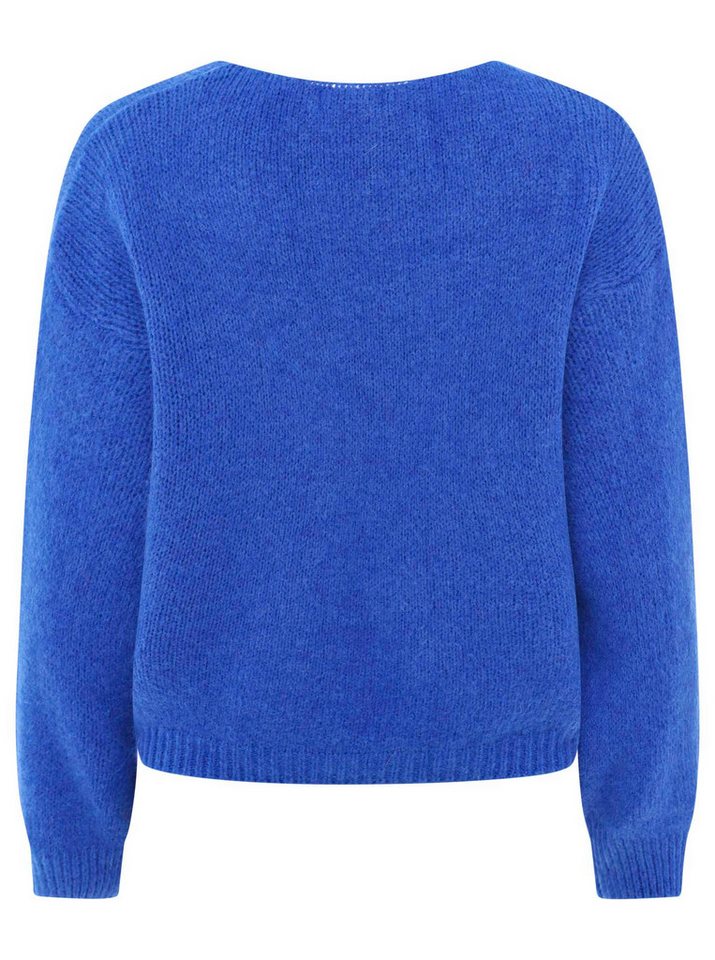 Zwillingsherz Strickjacke "Uni" One Size, Langarm, Knopfleiste, tiefer V-Ausschnitt, Wollanteil – Bild 4 von 5