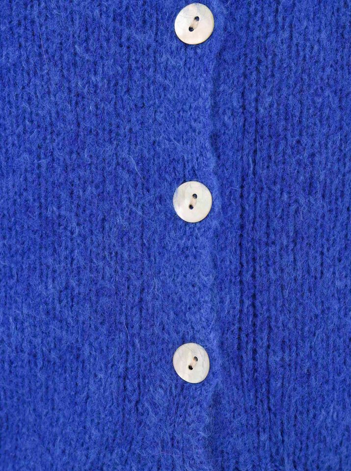 Zwillingsherz Strickjacke "Uni" One Size, Langarm, Knopfleiste, tiefer V-Ausschnitt, Wollanteil – Bild 5 von 5