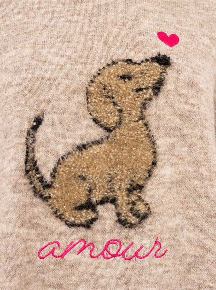 Zwillingsherz Strickpullover "Dog Amour" mit Hundemotiv, Rundhals, oversize, überschnittene Schultern, Strick – Bild 5 von 5