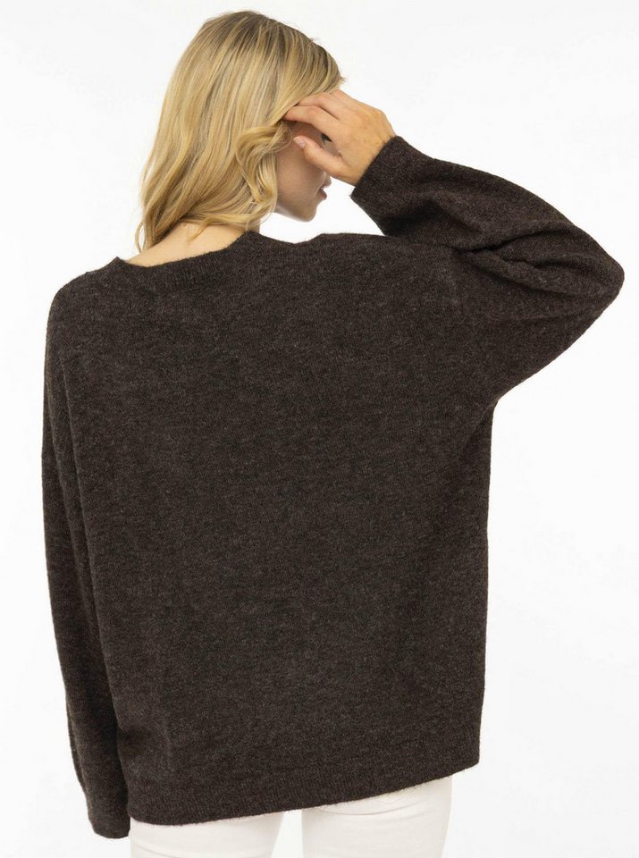Zwillingsherz Strickpullover "Dog Amour" mit Hundemotiv, Rundhals, oversize, überschnittene Schultern, Strick – Bild 2 von 5