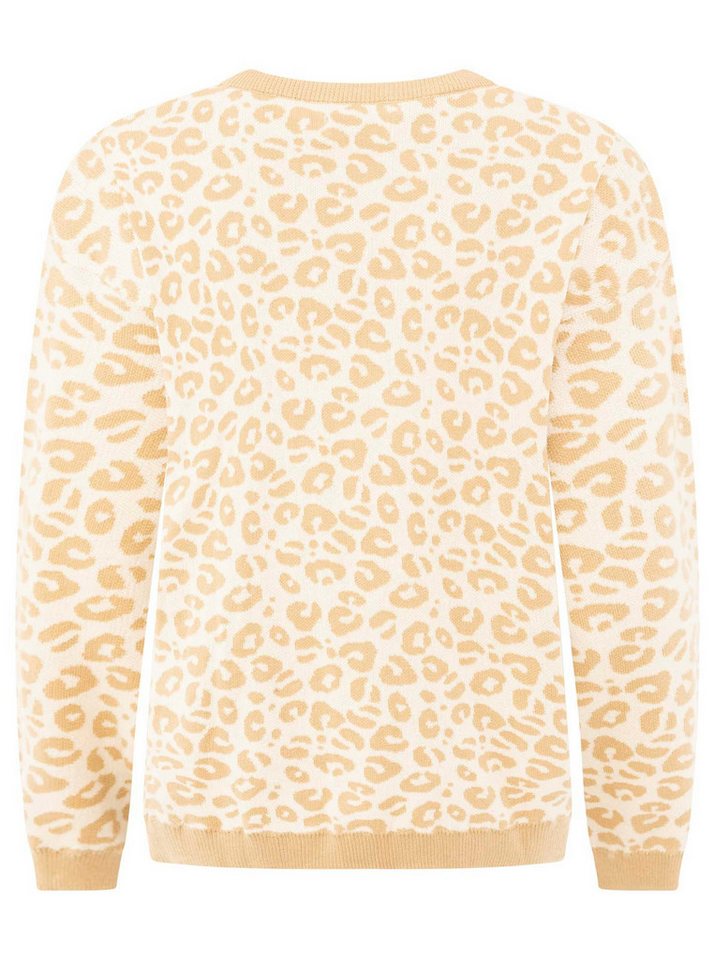 Zwillingsherz Strickpullover "Gestrickter-Leo" Animal-Muster, Rundhalsausschnitt, Langarm, Feinstrick – Bild 4 von 5