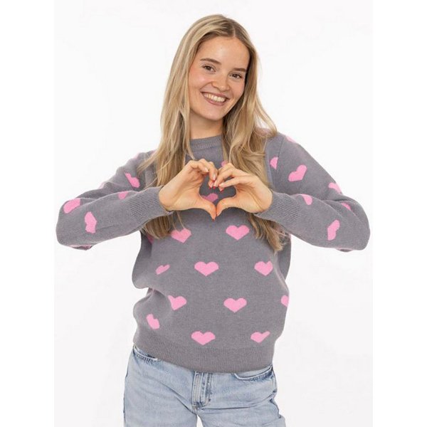 Zwillingsherz Strickpullover "Herz" mit Herzmotiv, Rundhalsausschnitt