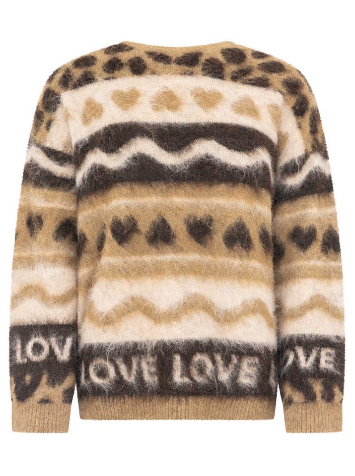 Zwillingsherz Strickpullover "LEO LOVE" auffallender Mustermix, Rundhals, oversize, komfortables Strick – Bild 4 von 5