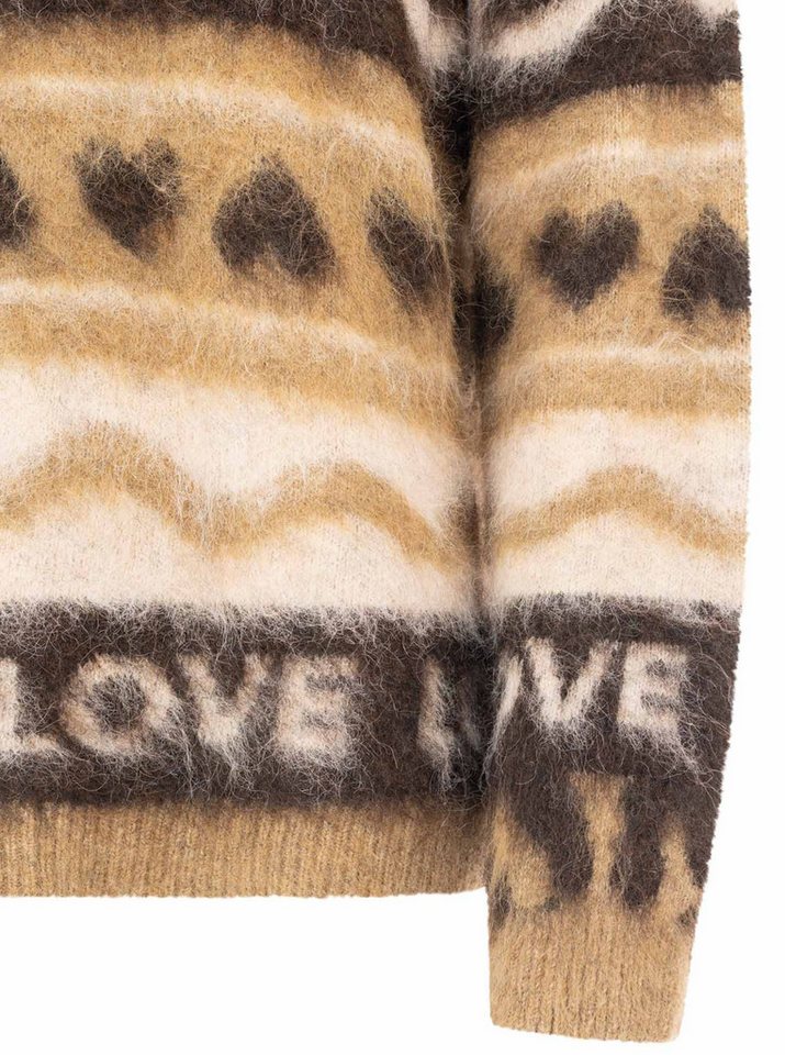 Zwillingsherz Strickpullover "LEO LOVE" auffallender Mustermix, Rundhals, oversize, komfortables Strick – Bild 5 von 5