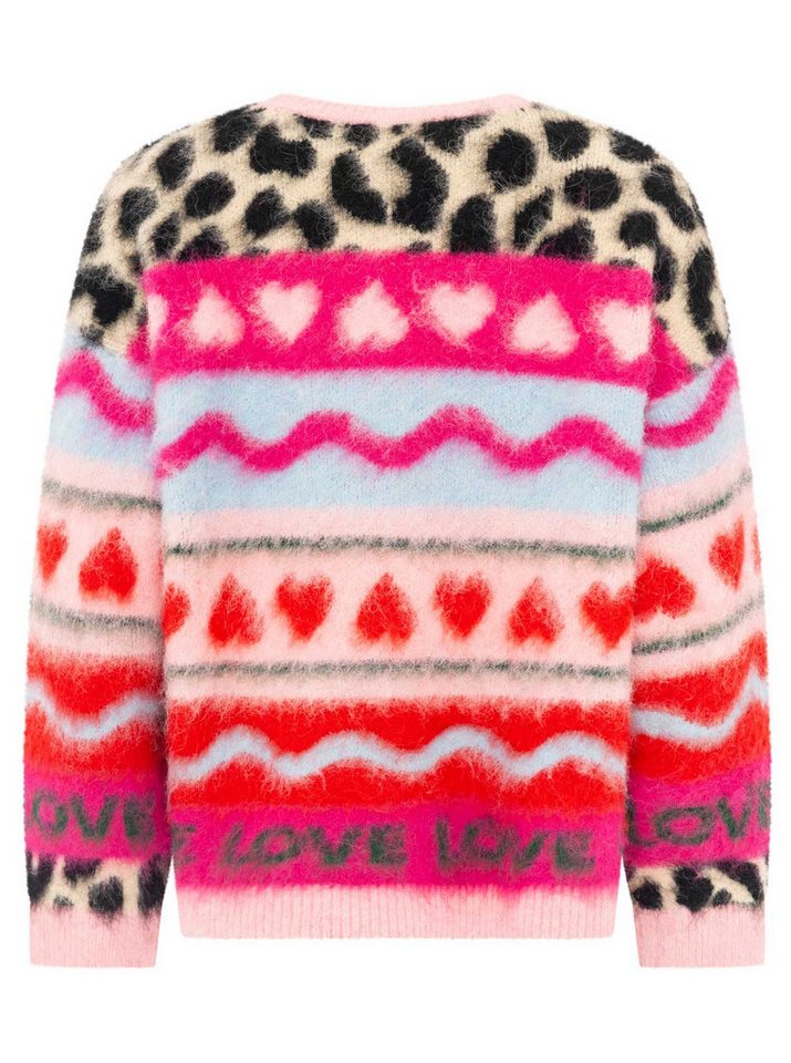 Zwillingsherz Strickpullover "LEO LOVE" auffallender Mustermix, Rundhals, oversize, komfortables Strick – Bild 3 von 5