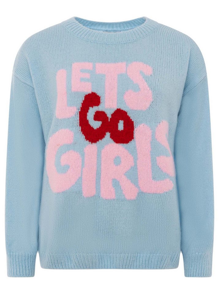 Zwillingsherz Strickpullover "Lets Go Girls" Rundhals, Statement Schriftzug, One Size, Strick – Bild 2 von 5