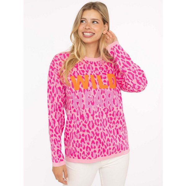 Zwillingsherz Strickpullover "Wild Heart" mit Neon Aufschrift
